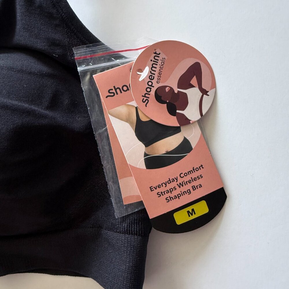 NWT Shapermint Everyday Comfort Straps Wireless Shaping Bra Black Size Medium M - Picture 5 of 8